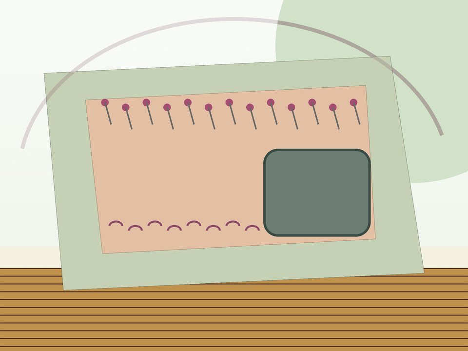 Unieke skakelillustrasie vir Hoe voorkom u plooie en los rande met slow stitch?